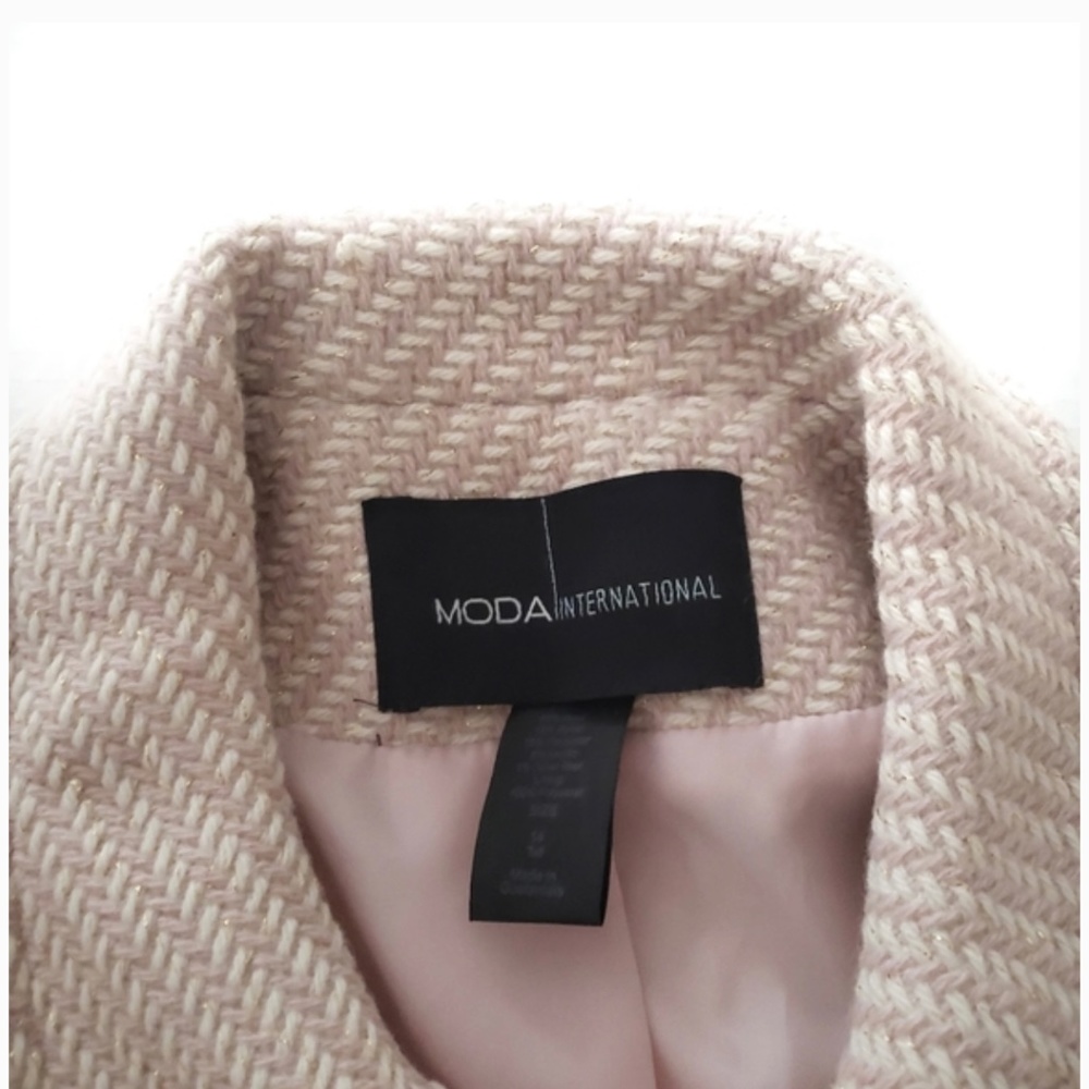 Moda International Herringbone Metalic Y2K tall Wool Long Coat